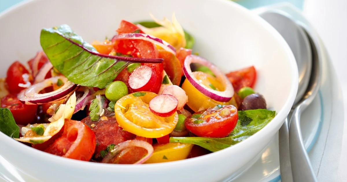 Salade tomates multicolores